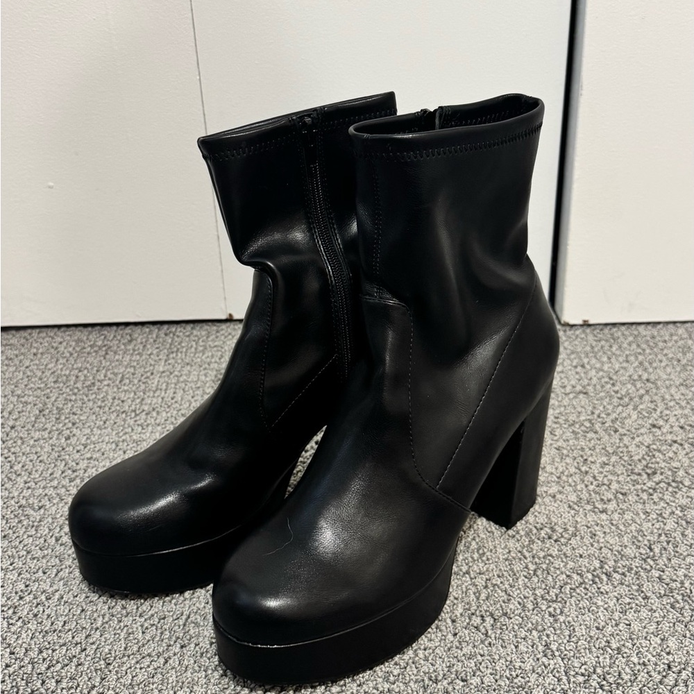 Madden girl black platform boots